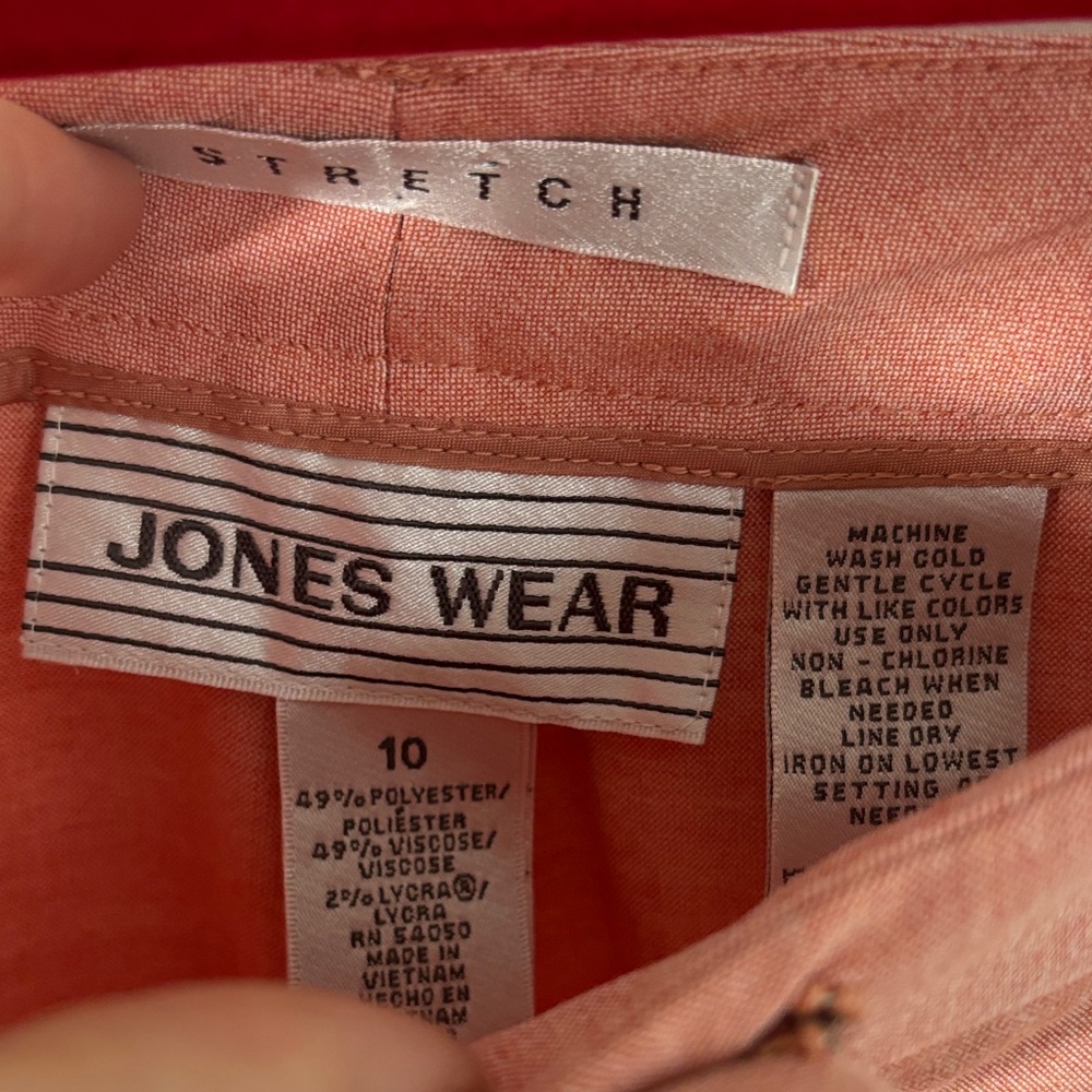 Jones Wear Salmon Pink Tailored Pants SZ 10 Spring - Picture 6 of 8